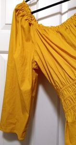 NWOT 🌟 Golden Ruched & Ruffled Long Sleeve Top | Size 18/20